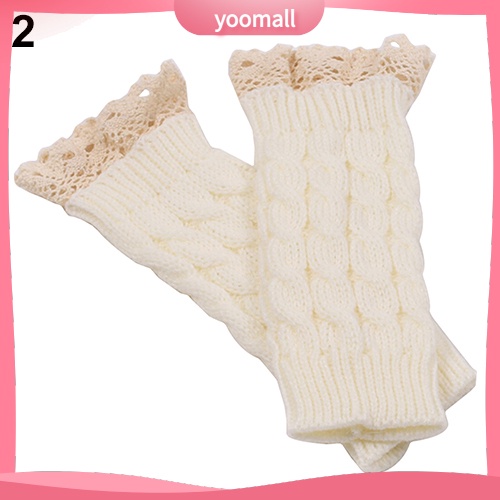 Găng Tay Len Hở Ngón Mềm Mại Giữ Ấm Mùa Đông Cho Nữ