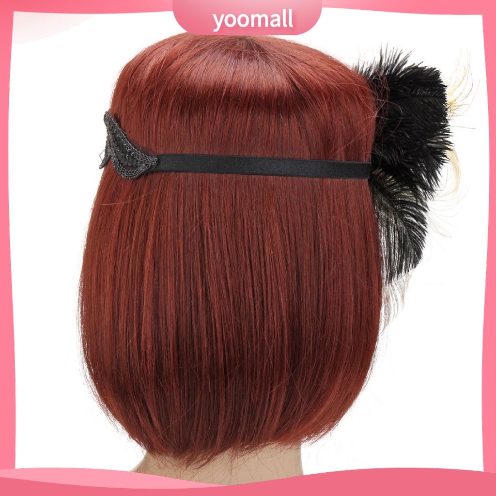 Băng Đô Cài Tóc Đính Lông Vũ Và Đá Lấp Lánh Cho Cô Dâu