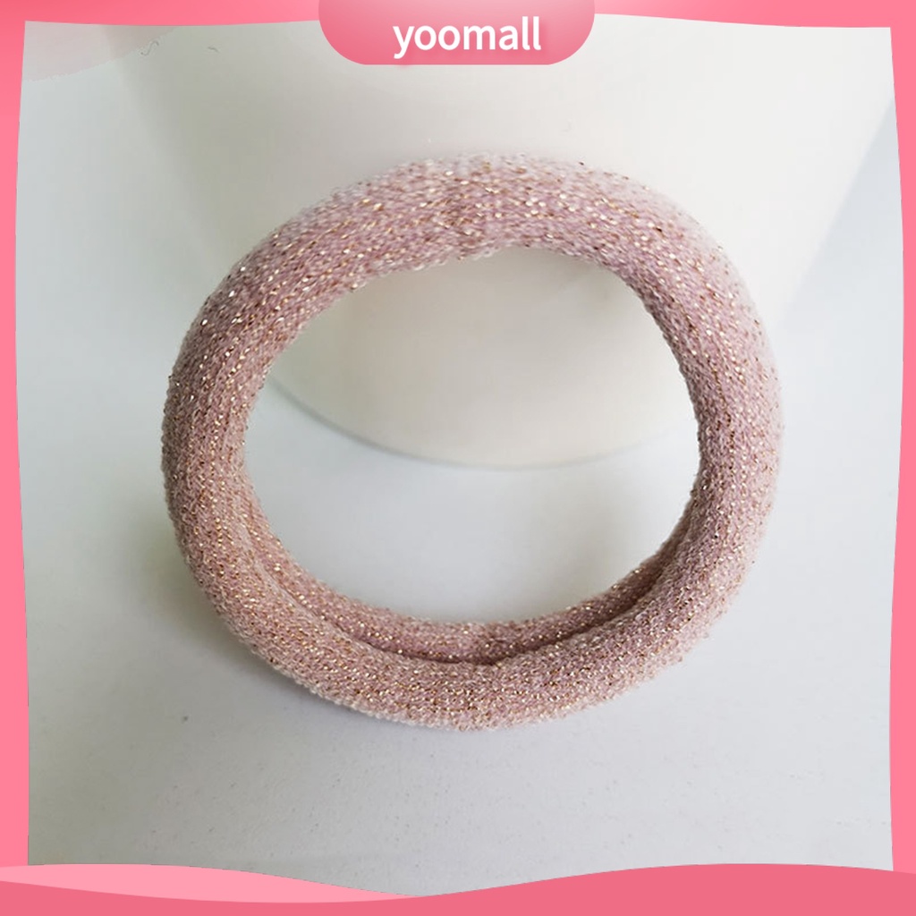 Dây Cột Tóc Bản Rộng 5cm Dày Co Giãn Màu Sắc Lấp Lánh