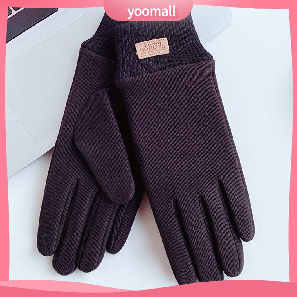 1 Đôi Găng Tay Giữ Ấm Mùa Đông Mềm Mại Thêu Họa Tiết Tinh Tế Chống Gió Cho Nữ