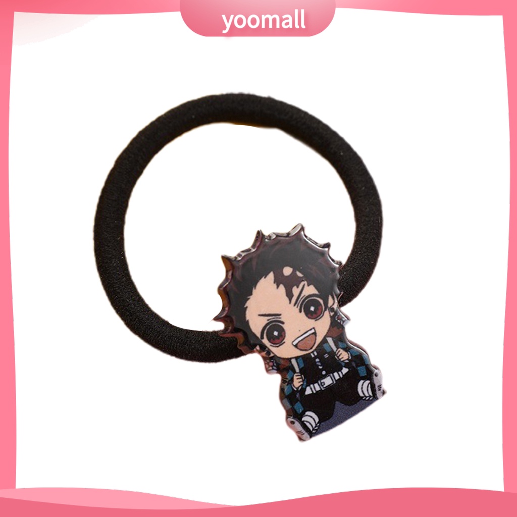 Dây Cột Tóc Vải Cotton In Hình Anime Demon Slayer Dễ Giặt Thời Trang Cho Nữ
