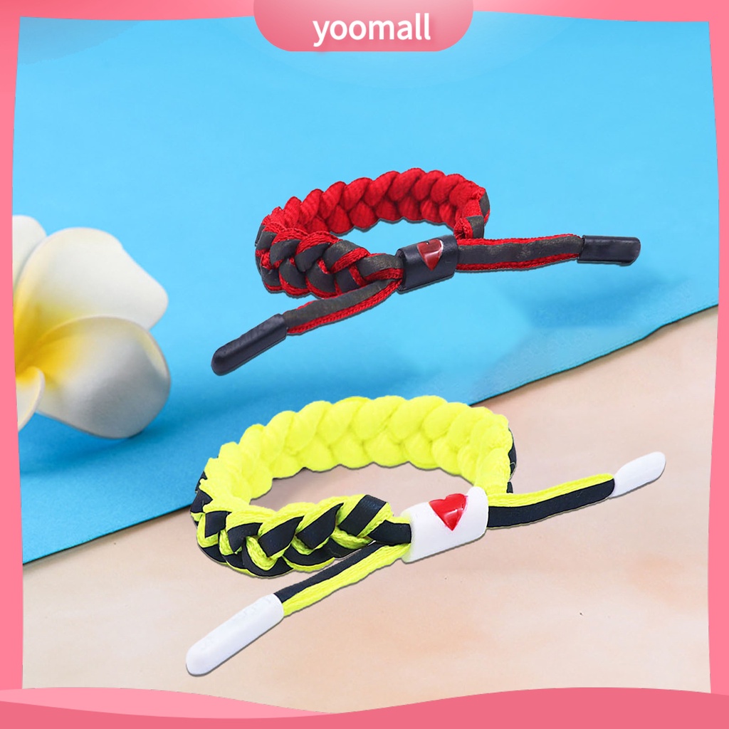 [YM] Vòng Đeo Tay Bện Dây Giả Da Thủ Công Phản Quang Thời Trang Cho Bữa Tiệc