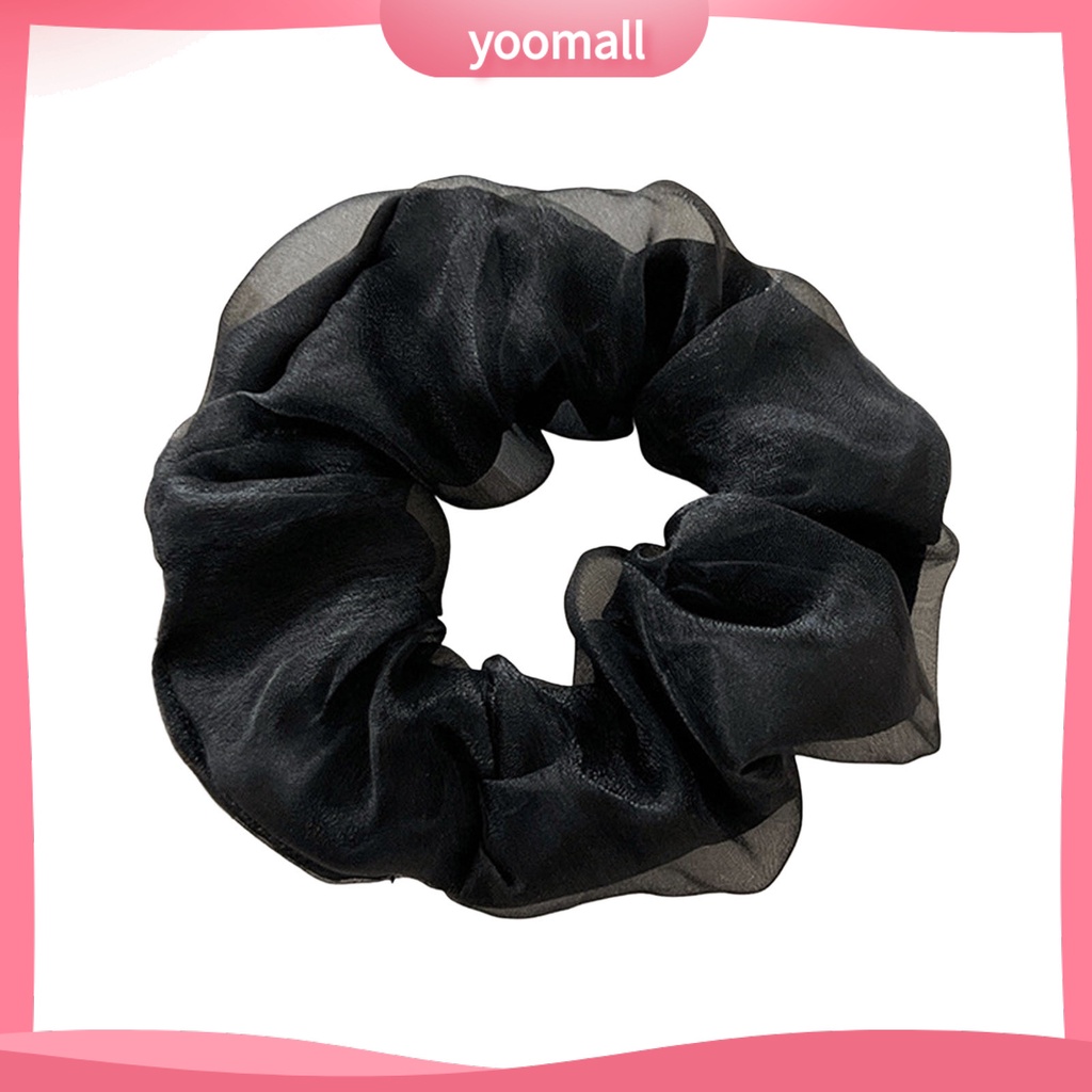 Dây Buộc Tóc Hai Lớp Mềm Mại Co Giãn Chống Rách Màu Trơn Thời Trang Cho Nữ