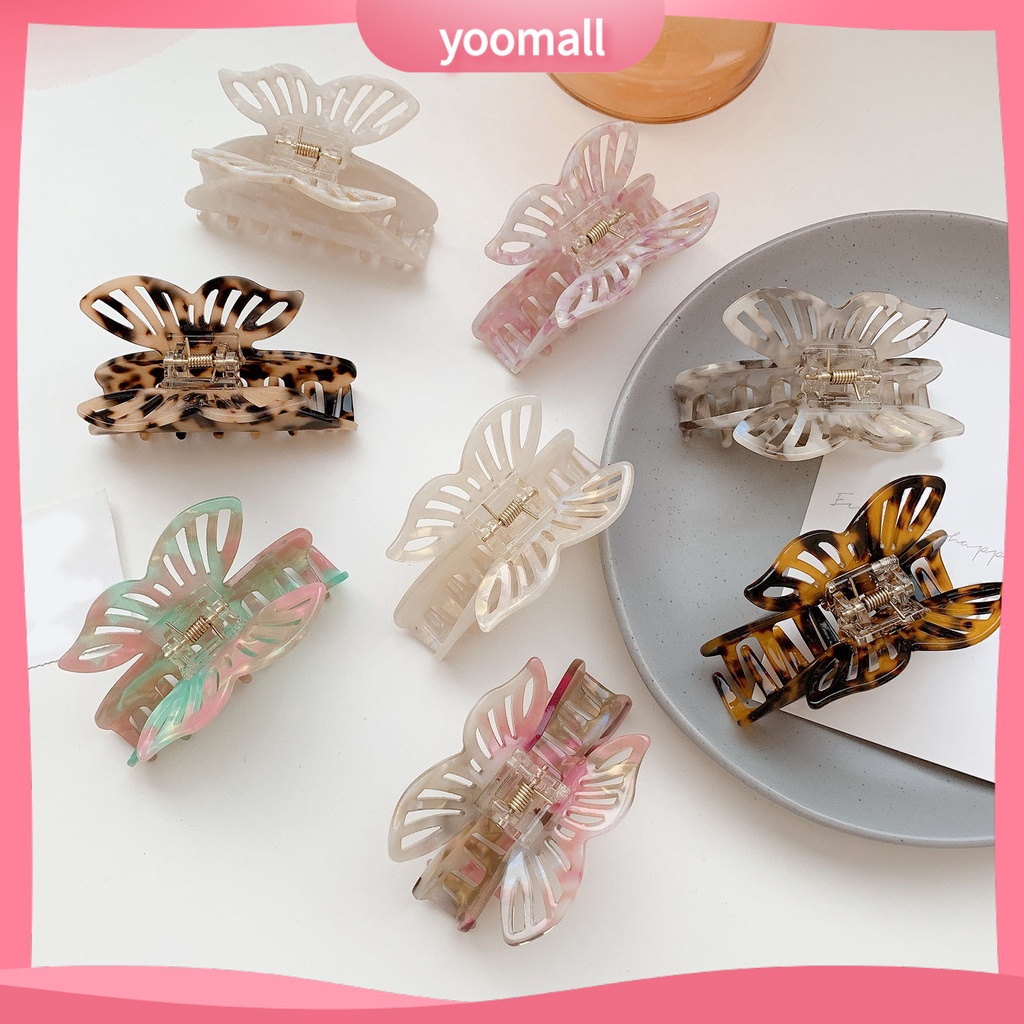 Kẹp Tóc Càng Cua Rỗng Chống Trượt Cố Định Tóc Trang Trí Hình Bướm Cho Nữ