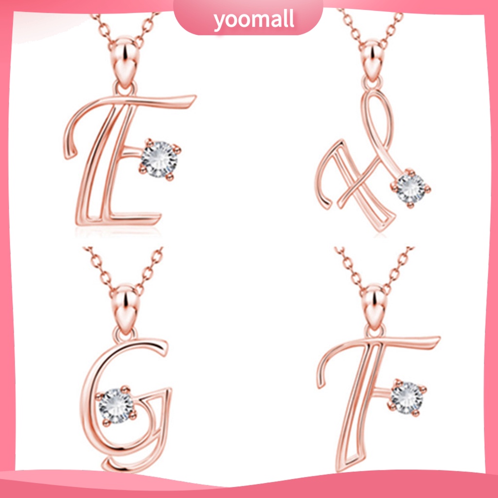 Vòng cổ Mặt 26 Chữ Cái Đính Đá Zircon Thời Trang