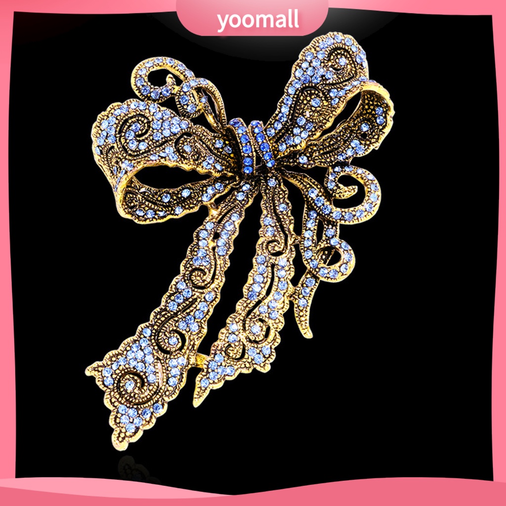 Ghim Cài Áo Hình Nơ Đính Đá Bằng Hợp Kim