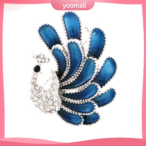 Ghim Cài Áo Hình Chim Công Đính Đá Nhân Tạo Thời Trang