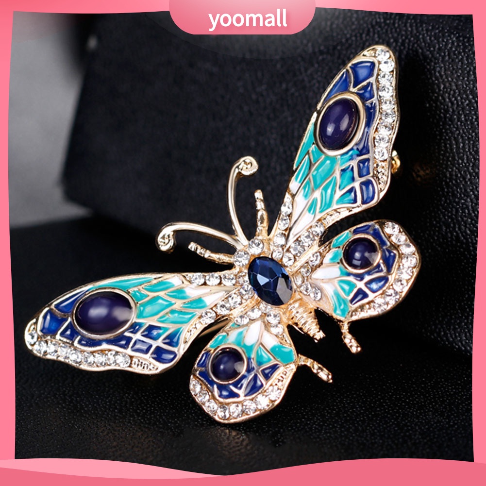 Ghim Cài Áo Hình Bướm Đính Đá Nhân Tạo Thời Trang