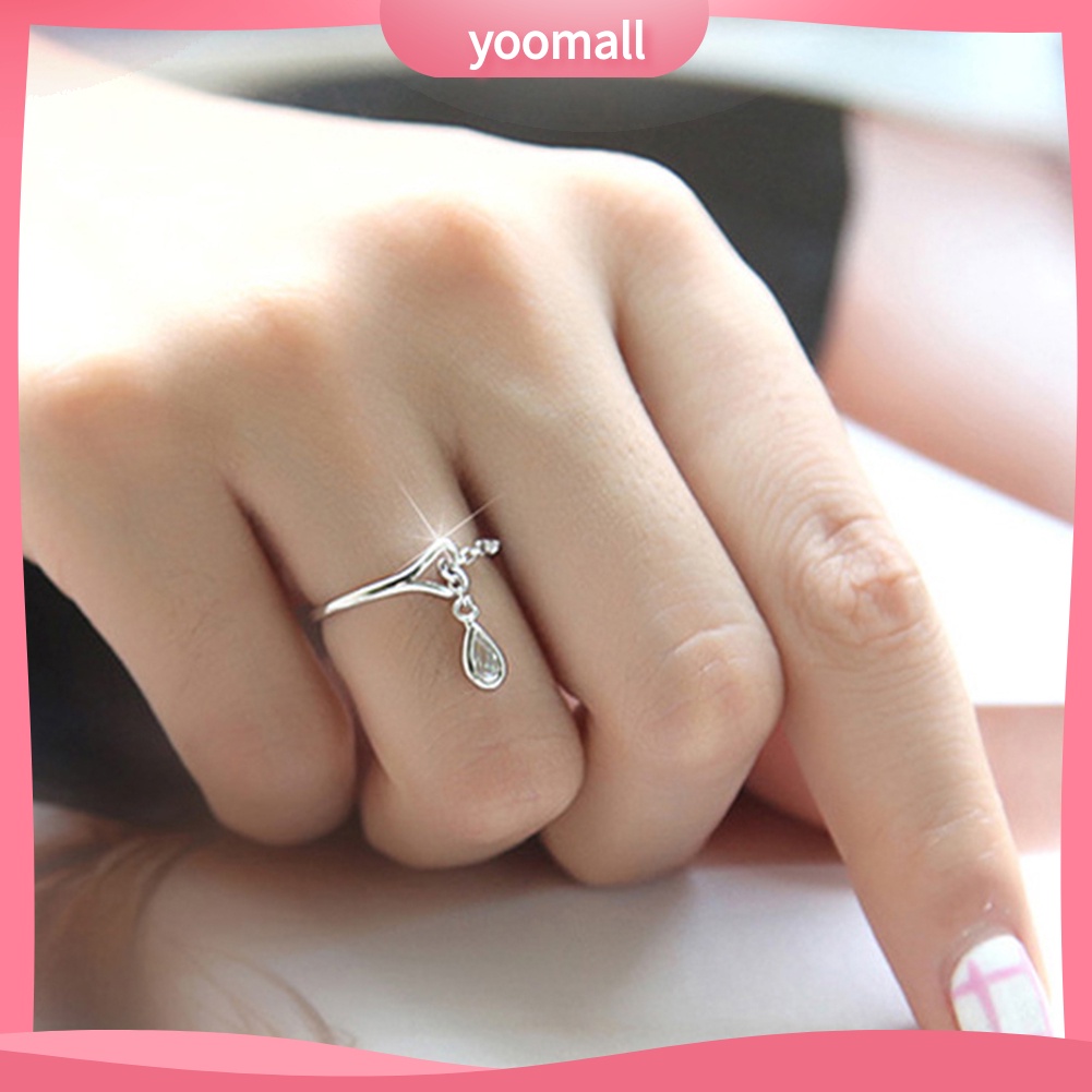 Nhẫn Hở Hình Trái Tim Phối Dây Xích Dễ Điều Chỉnh