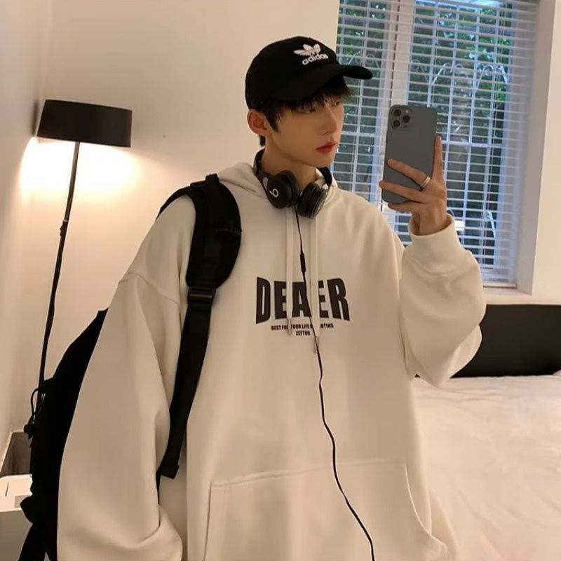 áo khoác nam hoodie Tay Dài Dáng Rộng In Chữ Chaopai Phong Cách Đường Phố Mỹ Thời Trang Cho Nam Và Nữ