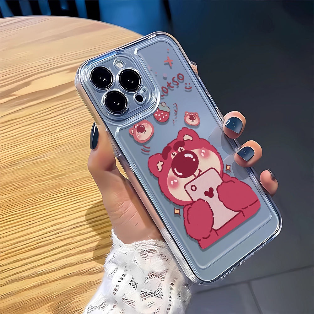 Ốp Điện Thoại Mềm Chống Sốc In Hình Gấu Dâu Tây Cho Iphone 14Promax 8P 11 13 712 2PUI