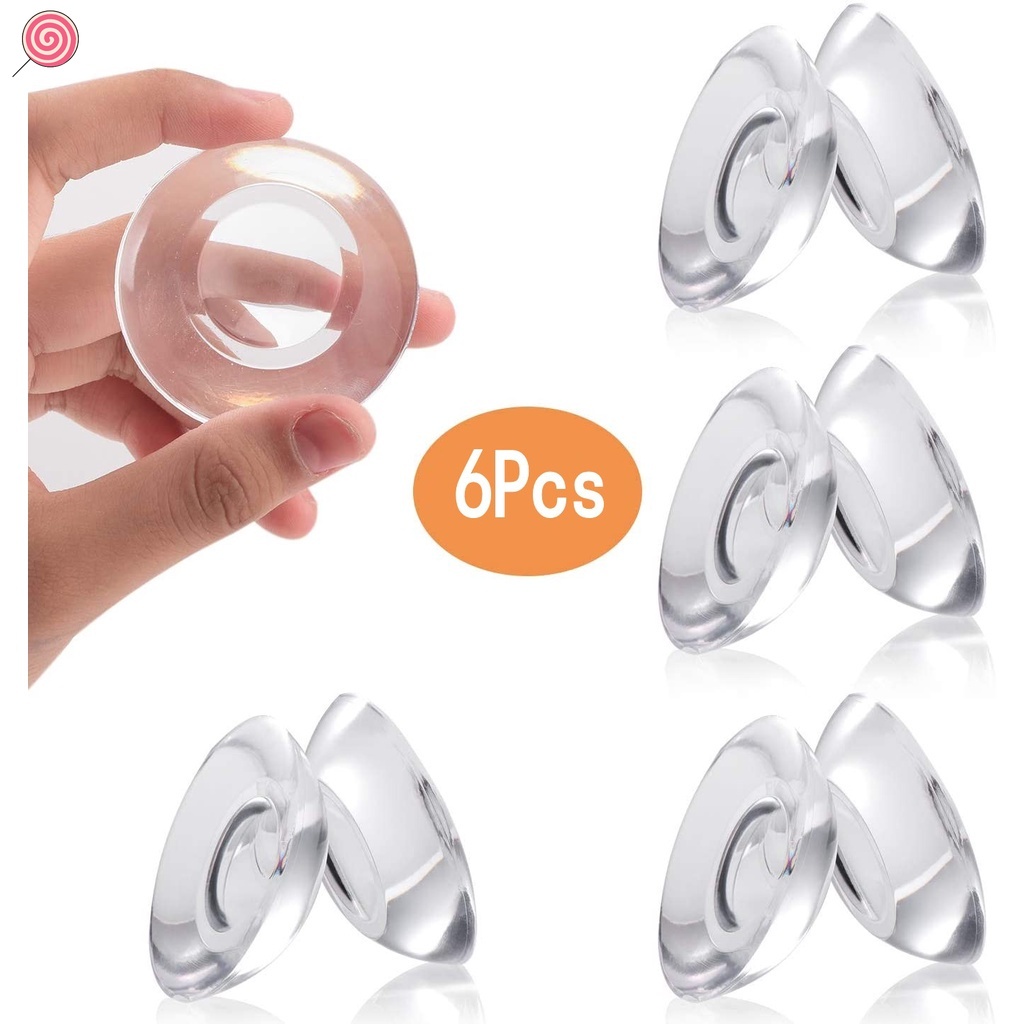 Bộ 6 Miếng Chặn Cửa Bằng Silicon Cao Su Mềm Trong Suốt Tái Sử Dụng Linh Hoạt - HSU