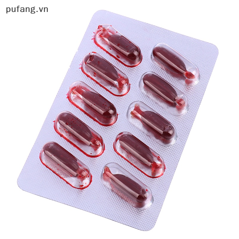 Bộ 10 Viên Thuốc Máu Giả Hóa Trang Halloween