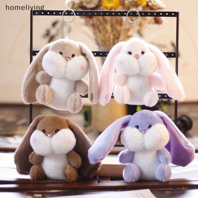 1 Móc Khóa Thỏ Nhồi Bông Tai Dài 12cm Đáng Yêu