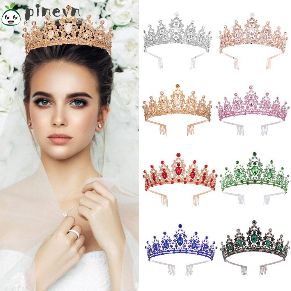 Vương Miện Công Chúa Đính Đá Sang Trọng Cho Cô Dâu