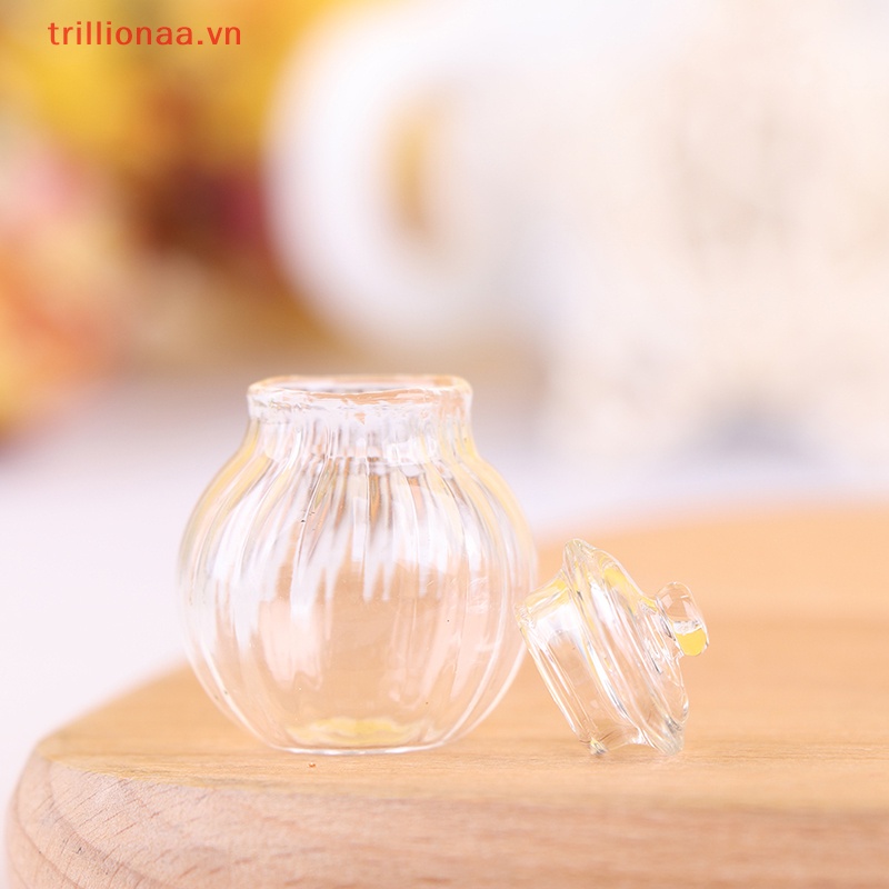 Bình Thủy Tinh Tròn Mini Đựng Kẹo 1: 12 Trang Trí Nhà Búp Bê