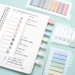 Sticky note label sticker morandi label notebook sticky note writable waterproof two-color classification label sticker pe dễ thương sticky note paper index