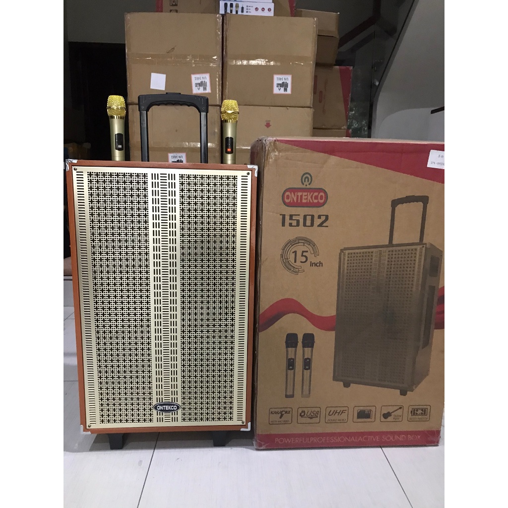 [Mã 159ELHA80K giảm 8% đơn 400KLoa kéo bluetooth ONTEKCO 1502 Và 1503pro - Bass 40CM 3 đường tiếng kèm 2 micro không dây