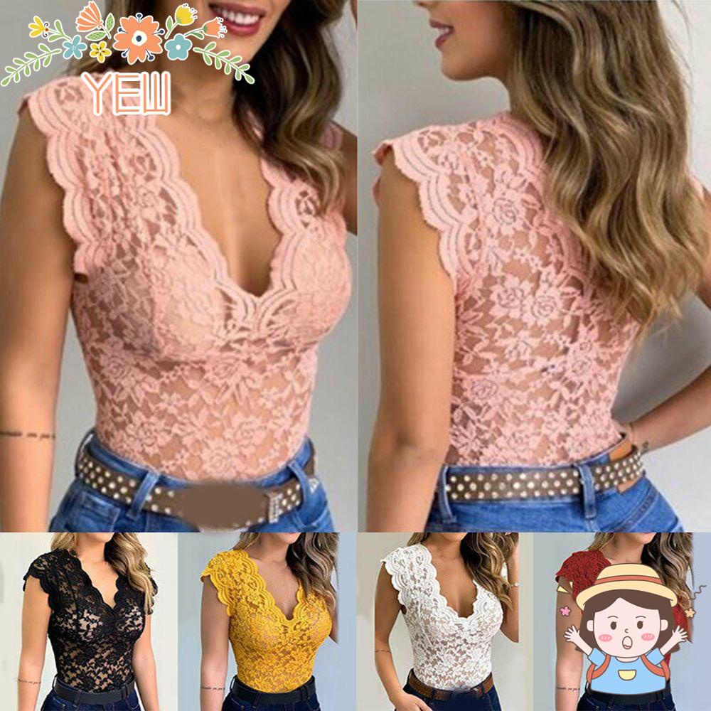 Áo Thun Dáng Ôm Phối Ren Lỗ Thời Trang Quyến Rũ Cho Nữ