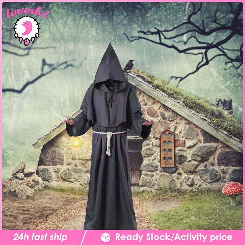 Áo Choàng Hóa Trang Phù Thủy Phong Cách Gothic Thời Trung Cổ Cho Nam Và Nữ