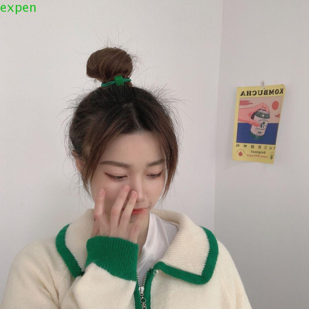 EXPEN Dây Buộc Tóc Acrylic Màu Dạ Quang Dễ Thương Cho Nữ