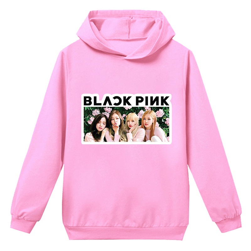 Áo Hoodie Thể Thao Tay Dài In Hình Hoạt Hình BLACKPINK Dành Cho Trẻ Em