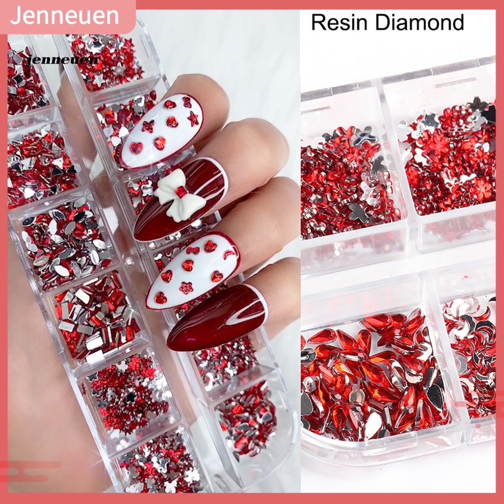 Hộp 12 Ngăn Đựng Hạt Sequin Lấp Lánh Trang Trí Móng Nghệ Thuật