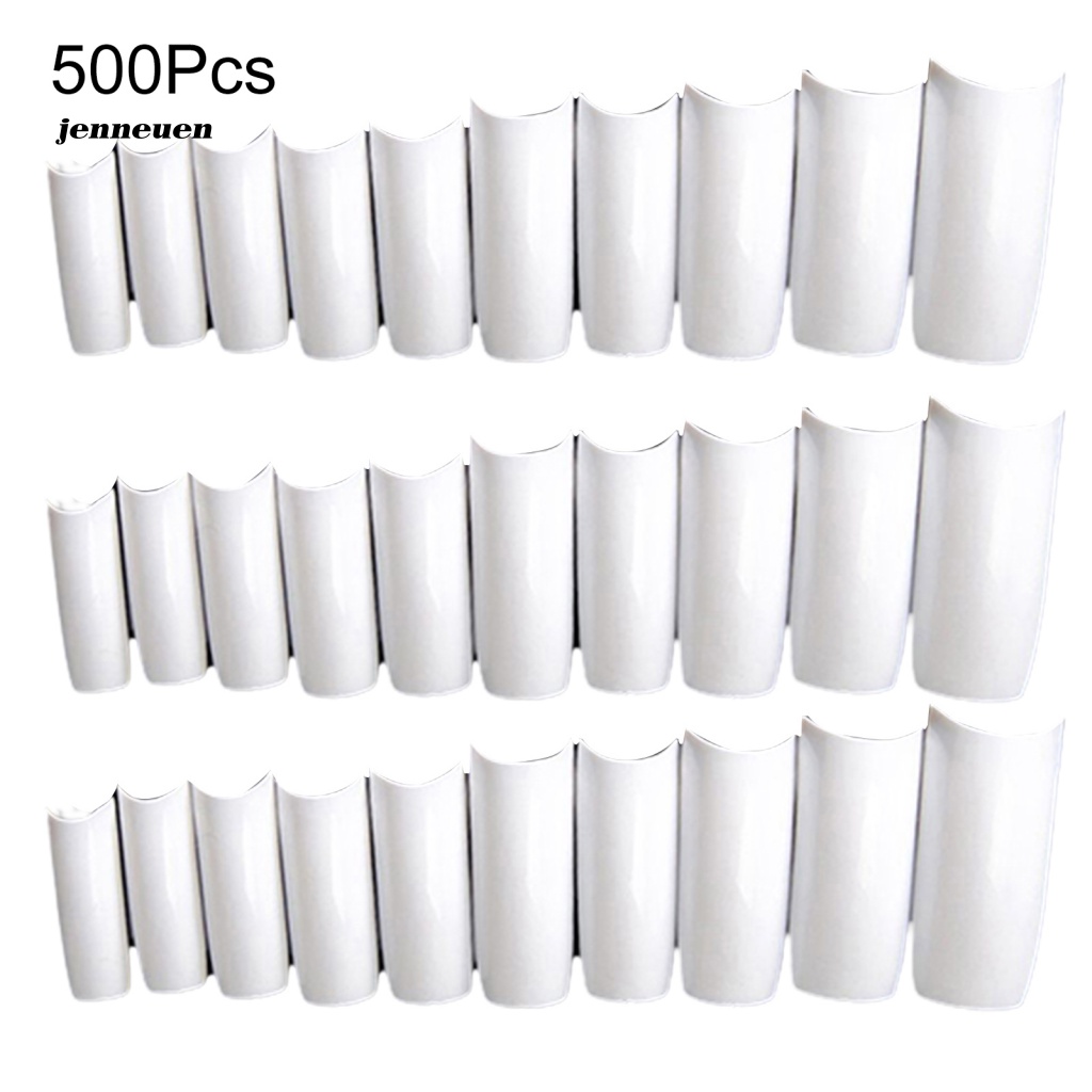 Bộ 500 Móng Tay Giả Màu Trơn Trong Suốt Thời Trang Cho Nữ