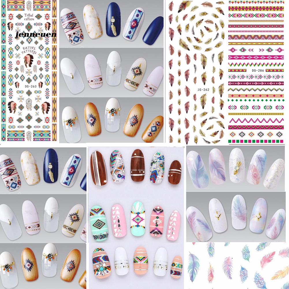 Miếng Dán Trang Trí Móng Tay Hình Hoa / Bướm / Chữ Độc Đáo DIY