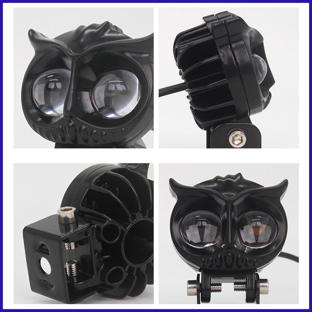 Đèn Pha LED Hai Màu Sương Mù Không Thấm Nước Hình Cú Mèo Cho Xe Máy Xe Hơi