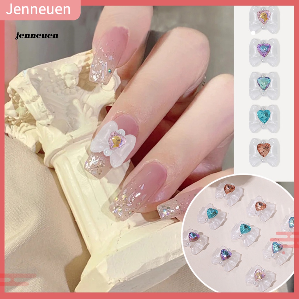 Set 10 Phụ Kiện Trang Trí Móng Tay 3D Lấp Lánh Sang Trọng Chống Rơi