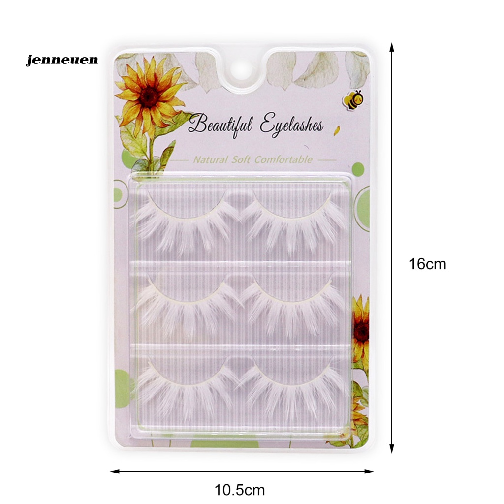 Bộ 6 Lông Mi Giả Màu Trắng Dùng Trang Điểm Hóa Trang