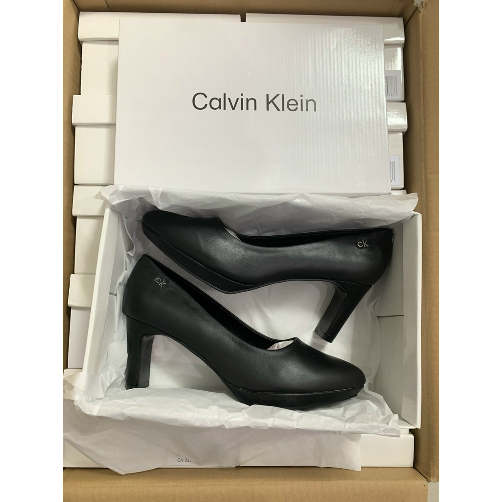 Giày CK trơn 2 đế, mũi nhọn, gót trụ 7cm