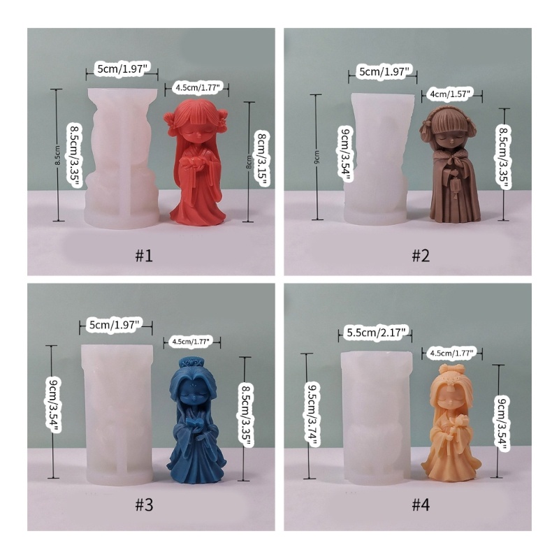 Zuoo Khuôn silicone Làm Nến Xà Phòng Hình Công Chúa 3d diy