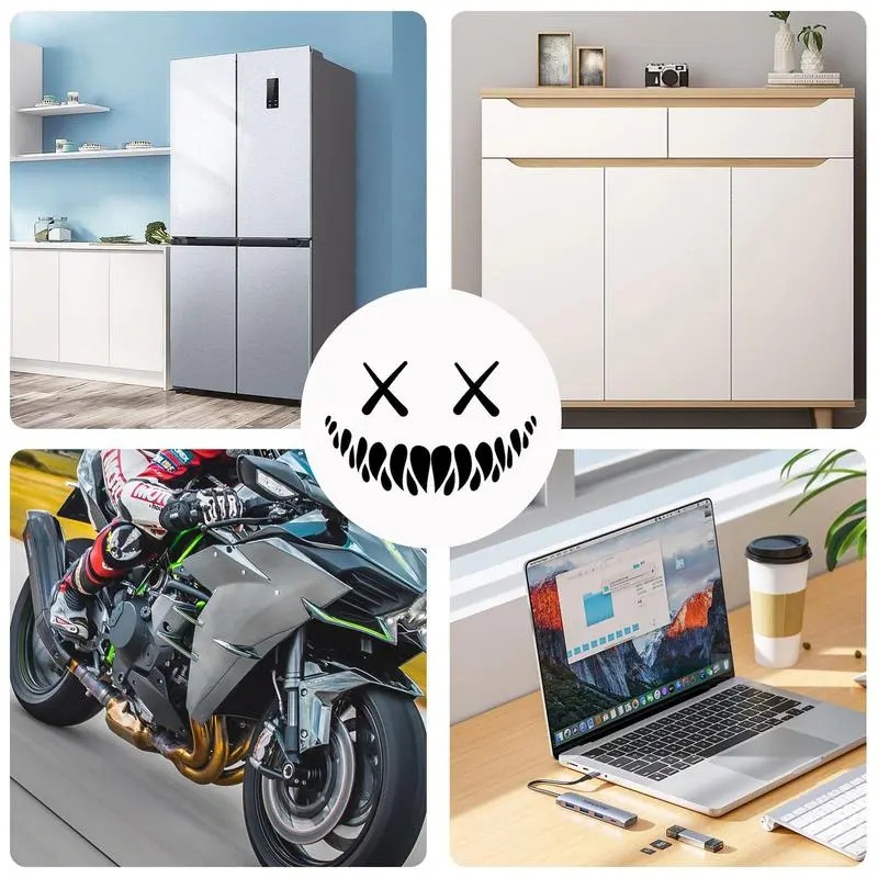 Miếng Dán Phản Quang In Chữ Demon Bad Smile Vui Nhộn Chống Thấm Nước Trang Trí Thân Xe Hơi / Xe Máy