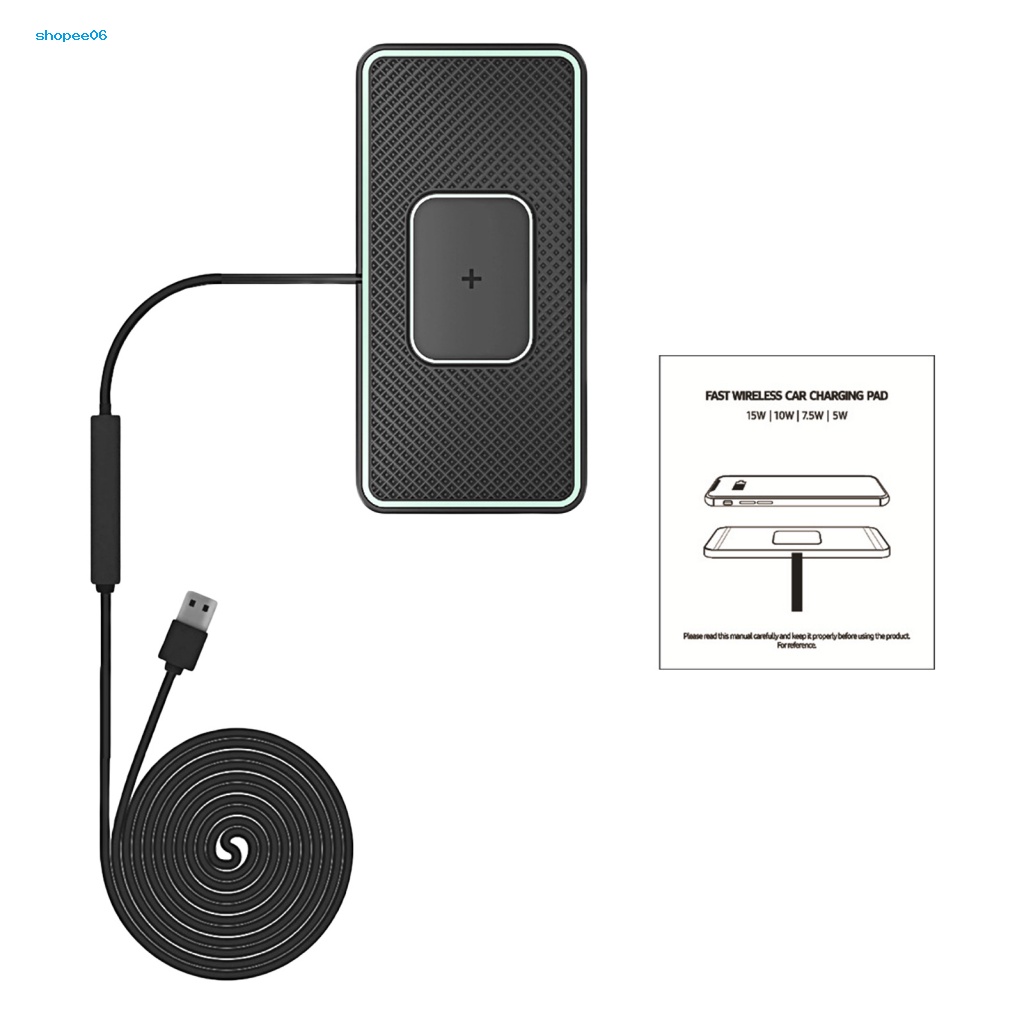 1 Bộ Sạc Nhanh Không Dây QI 15W Tối Đa 2 Trong 1 Chống Trượt Có Chức Năng Sạc USB