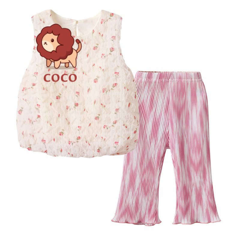 Áo Không Tay In Hoa Dễ Thương Thời Trang Mùa Hè Cho Bé Gái