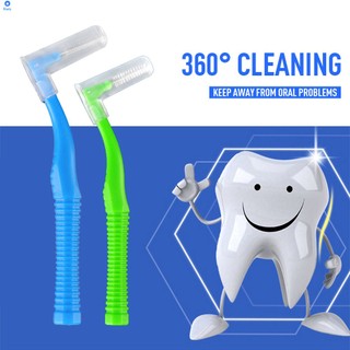 Góc bàn chải kẽ răng hình chữ L Bàn chải kẽ răng giữa các răng–niềng răng Bàn chải đánh răng làm sạch 【bluey】