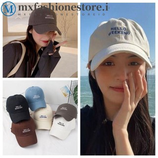Mũ lưỡi trai bóng chày thêu chữ Hello phong cách hip hop Hàn Quốc cho nữ