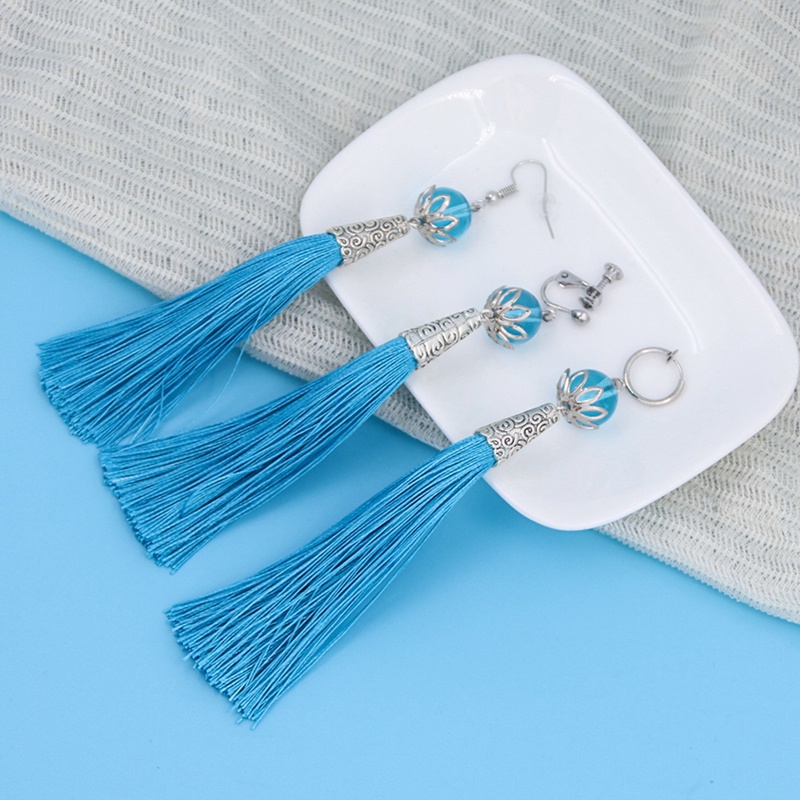 1 Khuyên Tai Tua Rua Dài Hóa Trang Anime Genshin Va Chạm Zhongli Độc Đáo