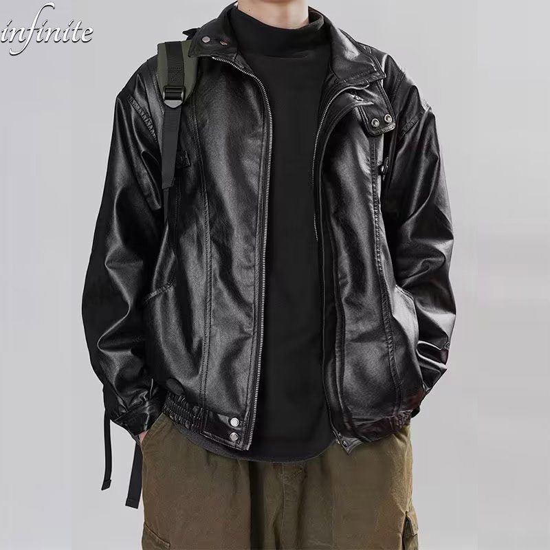 Áo Khoác bomber Bằng Da Bò Thật Cao Cấp Cổ Đứng Thời Trang Cho Nam