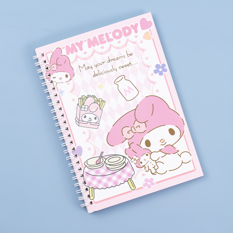 Sanrio coil book kuromi my melody cinnamoroll sketchbook tiểu học nhật ký học sinh sách sổ tay viết pads ledger