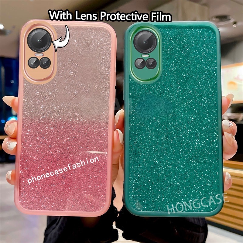 Ốp Điện Thoại Silicon Mềm Phối Bột Kim Tuyến Cho OPPO reno 10 pro Plus + 10pro + Reno10Pro reno10 5G 2023