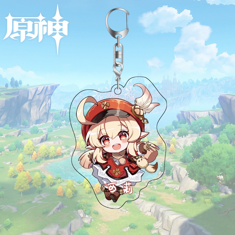 Móc Khóa Acrylic Klee Paimon Phát Quang Thông Gió Dilux Barbara NLSHOP