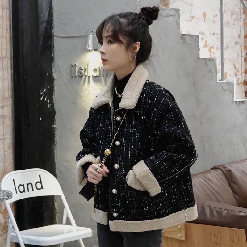 áo khoác dạ tweed nữ dáng ngắn bigsize croptop dáng dài lông hàn quốc dài big size dáng ngắn Áo dạ tweed Quảng Châu phối lông mướt túi nổi viền siêu xinh Hoai Thu