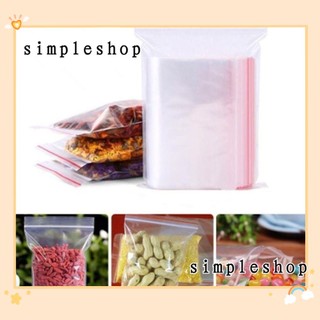 Gói/100 túi có khóa miệng kích cỡ nhỏ bằng PE trong suốt đựng thực phẩm và các đồ dùng khác