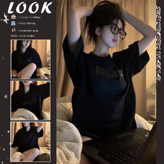  Áo thun SOERVIMY A99J35P 36Z230909 tay ngắn dáng rộng phong cách cách đường phố vintage họa tiết độc đáo thời trang 