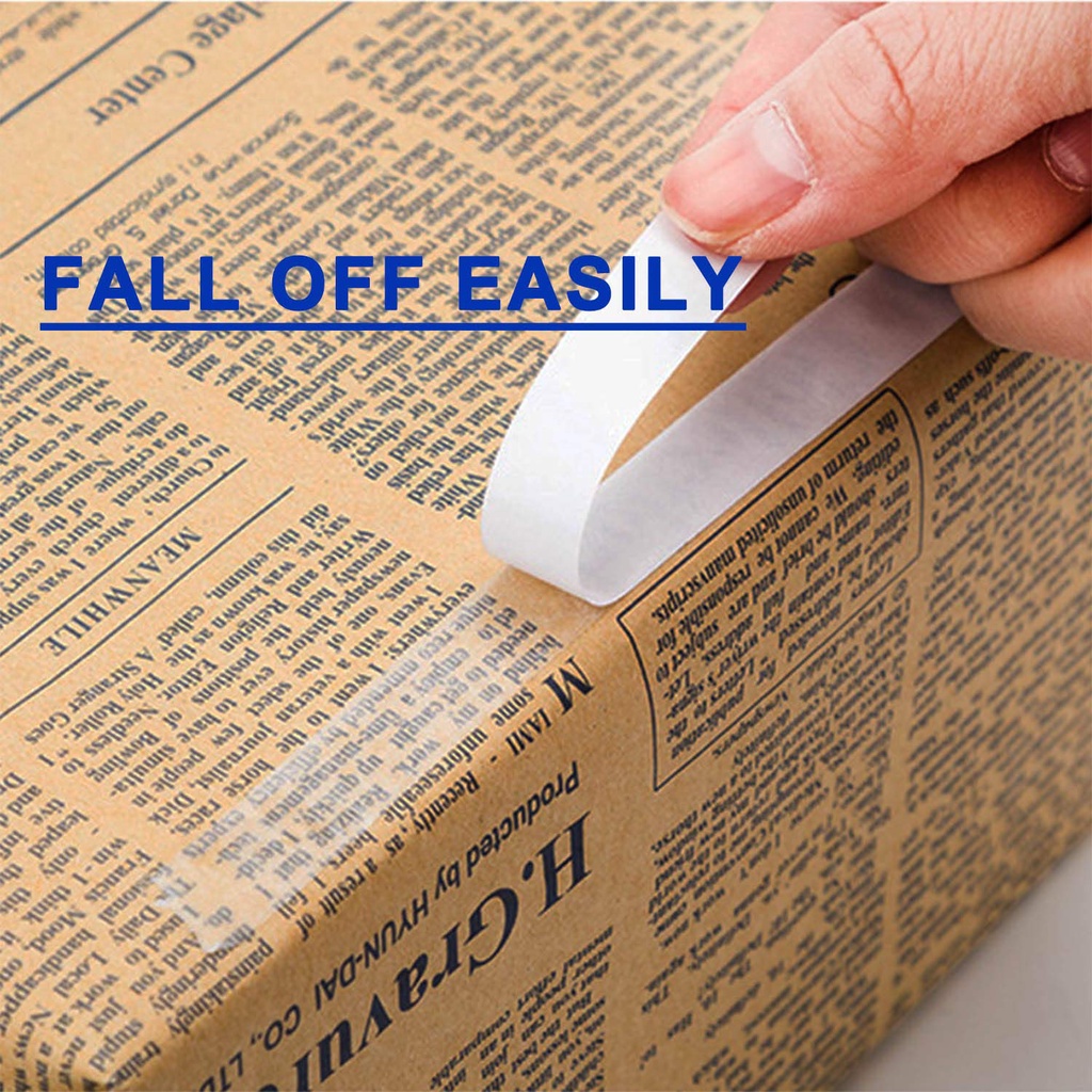 Set 1 / 5 Băng Keo Hai Mặt Siêu Mỏng 8M 6 / 10 / 18 / 30mm Màu Trắng Tiện Dụng Cho Học Sinh / Văn Phòng