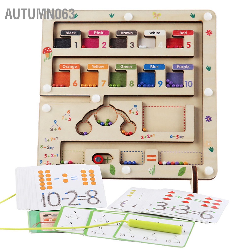 BẢNG GỖ MONTESSORI PHÂN BIỆT MÀU SẮC VÀ SỐ ĐẾM CHO BÉ Autumn063