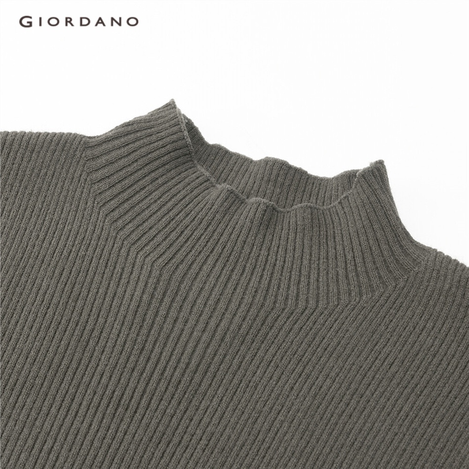 Áo len nữ GIORDANO 13353811 cổ giả màu trơn thời trang